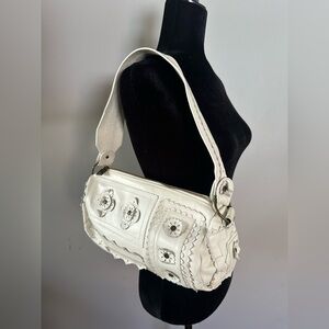 Chic White Leather Shoulder‎ Bag